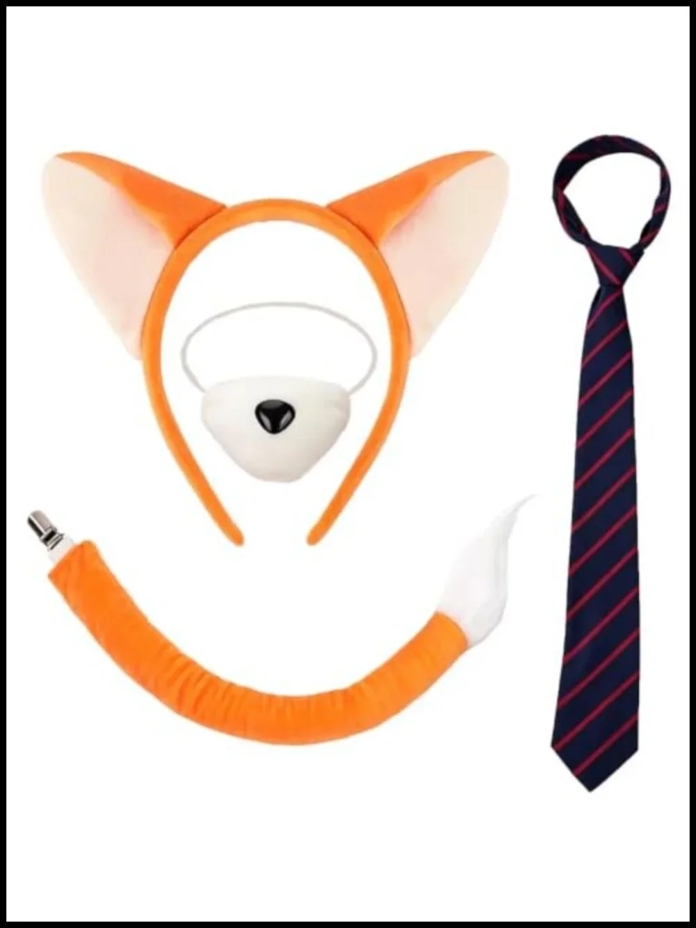 3-Piece Bunny Costume Accessory Set with Headband, Tail & Bow Tie for Adults,